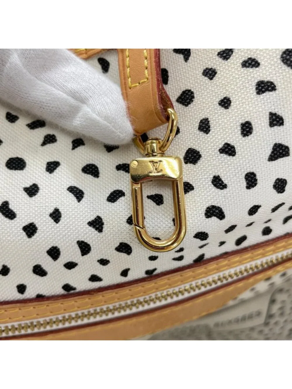 Louis Vuitton Neverfull MM Tote Bag Damier Azur Canvas White Yayoi Kusama